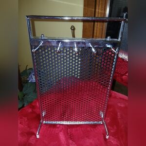 Vintage Chrome Metal Jewelry Display Stand | Earring & Necklace Organizer